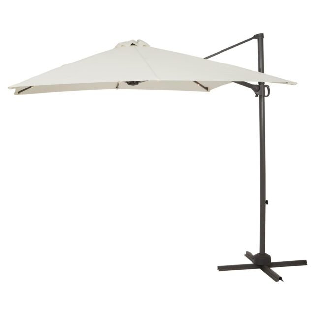 Cream LED Parasol - 2.4m Square with Raincover
